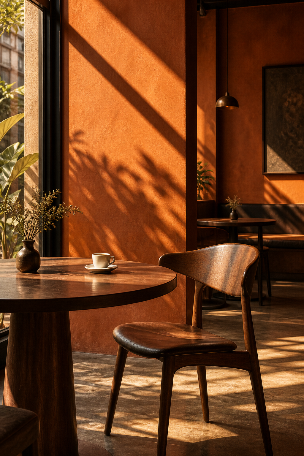 Warm cafe interior